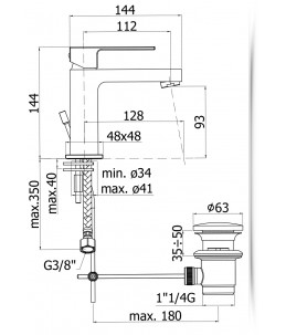 Miscelatore Rubinetto lavabo Paffoni ELLE design cromato quadrata EL075CR