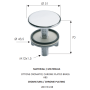 TAPPO COPRIFORO CROMO CROMATO PER LAVABO BIDET DIAM 50 MM