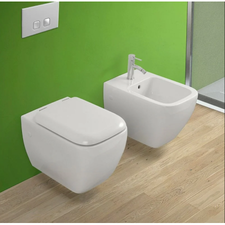 Sanitari bagno vaso wc water sospeso con bidet, coprivaso, Metropolitan Rak