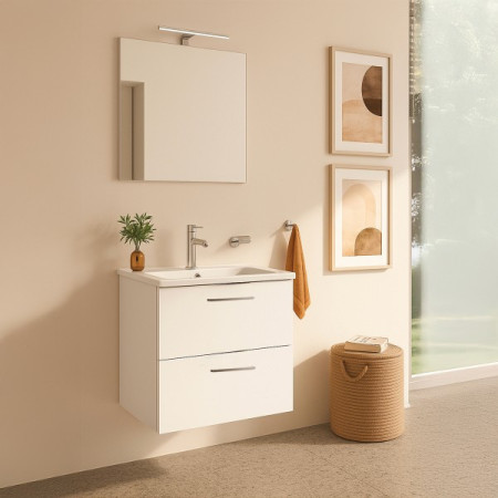 MOBILE BAGNO SOSPESO CON SPECCHIERA E LAVABO INTEGRATO MODELLO MIA 60